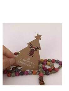 120 pièces Étiquettes cadeaux en papier kraft imprimées d'étoiles et d'arbres de Noël, décoration d'emballage de cadeau de cuisson, fournitures de fête