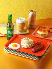 Plateau d'art en plastique. Plateau-repas coloré de restauration rapide. Articles faits à la main. Boîte de rangement. Convient pour un usage domestique, des projets quotidiens, la peinture, les perles (15 x 23 cm)