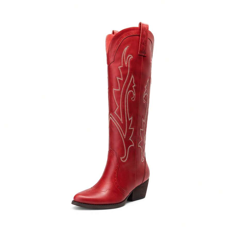 Botas Vaqueras para Mujer hasta Las Rodilla, Cowboy Boots para Dama con Tacón