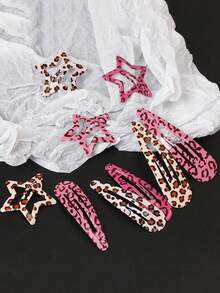 8 Stück Leoparden-Muster Haarclips, vielseitige vintage Leoparden Wassertropfen & Stern geformte Pony Clips, Herbst, Haare, Haaraccessoires, Accessoires, Haaraccessoires für Frauen, Reisen, Haaraccessoires, Accessoires für Frauen, Haaraccessoire, Haaraccessoires für Frauen, Haarstyling, Harzeug, Zeug, Schönheitsaccessoires, Geschenke, Reisen, Geschenke für Frauen, Harzeug, Strumpfhalter