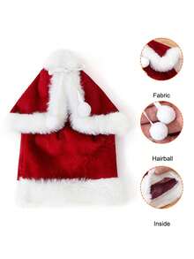 1 pieza Funda de botella de vestido de terciopelo navideño, Decoración creativa de botella de vino tinto navideño, Adecuado para decoración navideña, decoración de vacaciones, decoración de fiestas, Decoraciones navideñas, Pijamas navideños, Regalos navideños, Decoración navideña - Multicolor - Ver 2