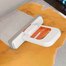 Mopa de mano mini mejorada con esponja - Lavado sin manos, plegable para almacenamiento, mango ergonómico y diseño compacto para cocina, baño, sala de estar - Herramienta de limpieza de plástico, accesorio de limpieza de baño, herramienta de limpieza moderna, mango de fácil agarre