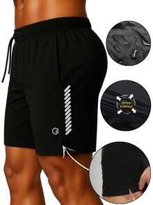 Men's 2-In-1 Running And Gym Sports Shorts – Exclusive Promotion – Lightweight And Comfortable Polyester Fabric With Elastane - 白色 - 查看 2