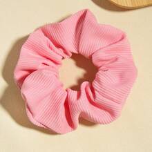 1 件纯色条纹荧光绿发圈发饰、发饰、发圈、发带、头饰 - 淺粉色 - 查看 5