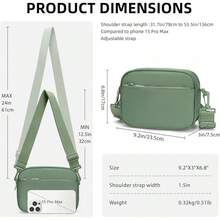 Checkered Crossbody Bag For Women Small Cute Purses  Shoulder Handbags Wide Strap - Bean Green - View 2