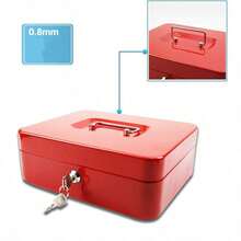 Portable Lockable Cash Box Deposit Slot Petty Cash Small Money Box Safe With 2 Keys - Default - View 1
