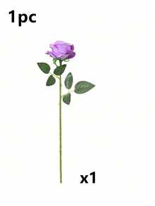 50朵紫色玫瑰仿真長莖玫瑰花束，人造花，適合居家裝飾、房間佈置、情人節裝飾、畢業禮物 - 紫色 - 查看 9