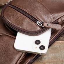 1PC Personalized Leather Crossbody Bag,Christmas Gift,Groomsmen Gifts, Crossbody Sling Bag,Leather Chest Bag For Men,Quality Travel Bag,Shoulder Bag For Dad