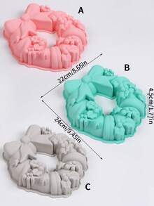 1pc Christmas Bow Wreath Silicone Cake Mold - Versatile Baking & Dessert Mold For DIY Pastries, Mousse, And More - Perfect For Holidays Like Christmas, Easter, Valentine's, Thanksgiving Christmas Christmas Decorations Christmas Pajamas Christmas Gifts Christmas Decor