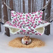 Small Animal Hideaway& Hammock, Cozy House With Roof For Small Pets To Sleep And Hide - Washable Pet Cave& Hideout Corner, Hanging Hammock Hideout Bed, Cage Accessories For Guinea, Hamster, Rat, Glider, Squirrel, Ferret, Kitten, Squirrel, Chinchilla