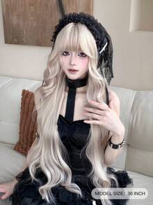 alicegarden 1 合成耐热假发，带刘海，银色长卷假发，36 英尺长，由纤维制成，适合日常使用，自然仿真假发 - 銀色 - 查看 4