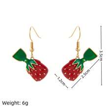 1 对精致、可爱、甜美的水果风格橄榄橙胡萝卜柠檬桃吊坠高品质女士耳环，镀 18K 金，适合送给妻子、母亲和女朋友的日常佩戴。