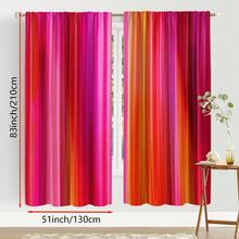 两片装数码印花薄纱窗帘，几何渐变图案，由橙色过渡到玫瑰粉，涤纶材质。安装简便，是装饰客厅、卧室、厨房和办公室的理想之选。 - 彩色 - 查看 15