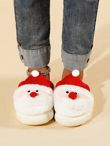 2025 Nouvelles Pantoufles en peluche du Père Noël pour l'automne/hiver, pantoufles d'intérieur chaudes unisexes