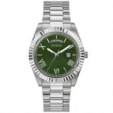 Guess 男士石英表，石英机芯，不锈钢表带，不锈钢表壳，防水，适合日常聚会等场合 GW0265G9 - 綠色 - 查看 1
