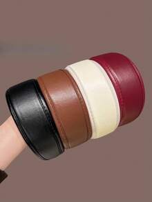 Retro Minimalist Leather Wide-Banded Headband For Women, 2025 New Style Hair Hoop, High Crown Hair Tie Accessory, Hair Band,Hairband For Women Head Accessories Beauty Home Hair Accessories - Multicolor - View 5