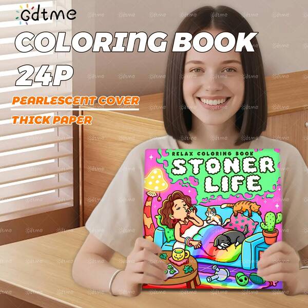 Life: 24-Page Faux Pearl Thick Paper Coloring Book For Adults And Teens, Featuring And Dreamy Designs Of Girls And Boys Enjoying Moments Of Relaxation, Suitable For Indoor Entertainment.