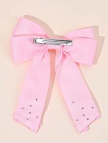 1 pieza Pinza de pelo con lazo de perlas para niñas, pinza de pelo con lazo de perlas en forma de cola de ratón, pinza de pelo con lazo de satén simple en rosa/beige/blanco, accesorio de pelo adorable y elegante para niñas pequeñas/adolescentes, adecuado para uso diario, escuela, fiesta de cumpleaños, decoración de pelo exquisita - Multicolor - Ver 5