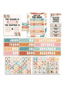 Classroom Calendar, 98 Pieces, Bulletin Board, Hadley Designs, Calendars & Planners, Calendar 2025, Calendar Creative Minimalist, Calendar>Teacher, Yearly Calendars, Calendario 2025-2026, Academic Calendar 2025-2026, Wall Calendar 2025, Numbers Calendar, - 橘色 - 查看 1