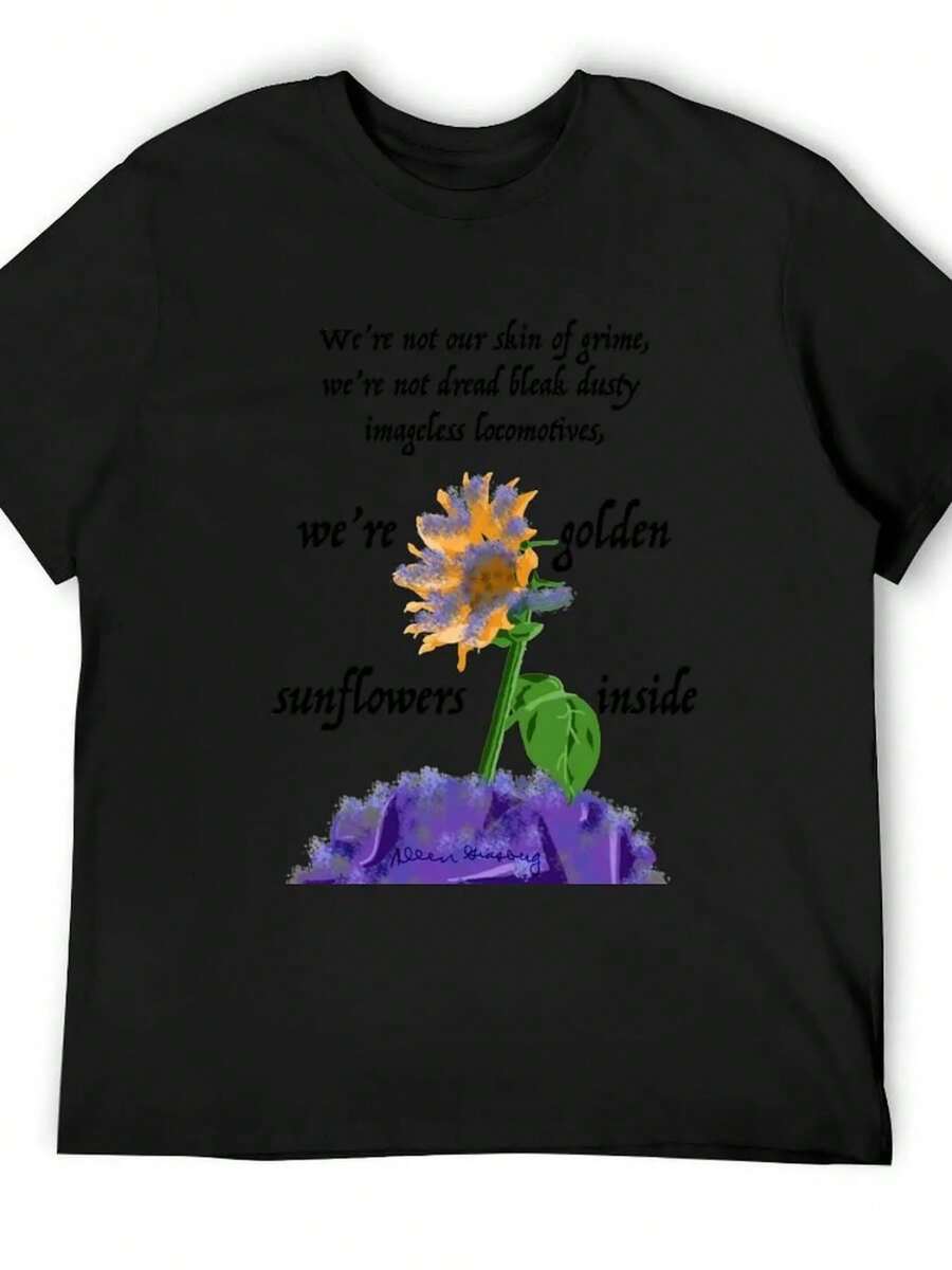 Sunflower Sutra - Allen Ginsberg T-Shirt Summer Clothes Football T Shirt Basketball Graphic Tees Funny T-Shirt Mens T Shirt - màu đen - Xem 1