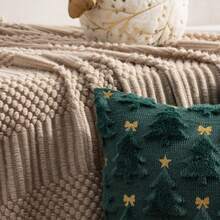 2pcs Christmas Quilted Plush Christmas Tree Pillow Covers, Suitable For Living Room, Bedroom, Sofa, All Seasons - Green - View 6