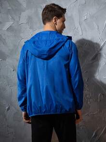 Men's Lightweight Jacket Outdoor Casual Windbreaker Waterproof Ultra-Light Solid Color Jacket Cycling Long Sleeve Coat - Royal Blue - View 5