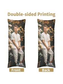 1pc Custom Picture Pillow Cover, Customized Photo Or Text Long Body Pillow Case, Personalized Custom Gifts Any Picture Two-Sides Design Throw Pillow(20"X54") Custom, Unique, Personalized Ideal Gifts For Girlfriend, Ideal Gifts For Friends, Ideal Gifts For Family Him, Her, Boyfriend, Girlfriend, Dad, Family, Mom, Friends For Anniversaries, For Graduation, For Housewarming, For Weddings - Multicolor - View 10
