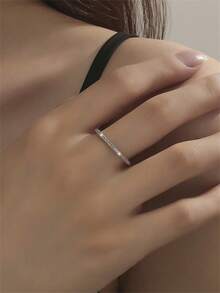 1 pieza Anillo de concha perlada romántico, anillo individual de color plateado, elegante y de moda, adecuado para uso diario, perfecto como regalo de San Valentín para la novia