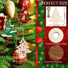 30 Peças Enfeites de Árvore de Natal de Madeira Não Acabados, Decorações Suspensas Artesanais DIY, Adequados para Pintura, Decoração de Feriados, Enfeites de Árvore de Natal