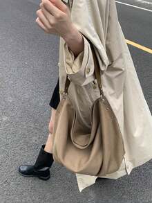 Neue minimalistische Schultertasche, einzigartiges Design Umhängetasche für Frauen - Khaki - Übersicht 2