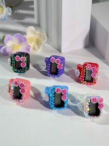 定制 3 朵水钻戒指计数器、电子念珠戒指、手指电子念珠戒指计数器、数字便捷戒指计数器、减压手压计数器，适用于商业用途、祈祷计数、节日礼物等。