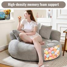 Giant Bean Bag Chair For Adults, Teddy Fabric Upholstered Loveseat Lazy Sofa With Storage Pocket And High-Density Memory Foam Padding, For Home Office, Living Room, Bedroom, Apartment, No Assembly Needed - Xám - Xem 7