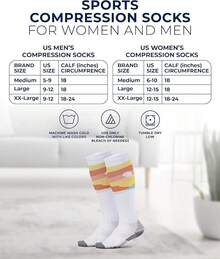 Pembrook 3 pares de calcetines de compresión de 20 a 30 mmHg - Calcetines de compresión para mujeres y hombres| correr, atletismo, viajes, enfermeras - Patrones de naturaleza (montañas/árboles/puesta del sol) - 3 pares - Ver 7