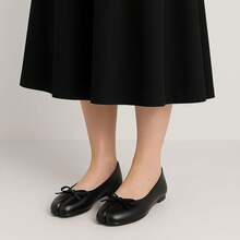 Women's Tabi Shoes Flats Split Toe Janpanese Ballet Flats Cute Black Bowknot Ballerina Shoes-2025 - 黑色 - 查看 6