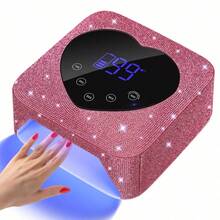 Nail Drying Lamp With Built-In Battery, Cordless UV LED Nail Lamp, Suitable For All Gel Professional Nail Equipment Tools - Pink - View 8