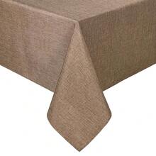 Mantel rectangular de lino sintético - Mantel lavable resistente a las arrugas y las manchas para cocina, comedor, mesa de fiesta y cena, color caqui, 54 X 108 pulgadas - Caqui 108x54 rectangular - Ver 1
