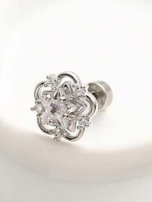 1 件 316L 不锈钢锆石耳钉，时尚优雅的耳饰，男女皆宜 - 彩色 - 查看 31