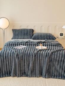 1pc Warm Ultra-Soft Striped Throw Blanket - Machine Washable Polyester,Best For Spring&Autumn,Allergy-Friendly, All-Season Cozy Comfort For Couch, Bed, Or Gift - Mixed Colors, Throw Blanket For Couch, Neutral Home Decor, Hypoallergenic Material,Autumn Decor,Winter Decor,Room Decor,Back To School