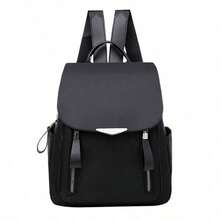Women Simple Oxford Backpack, Multi Zipper Pockets Casual Travel Daypack Outdoor School Rucksack - Multicolor - View 9