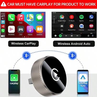 2025 Upgraded Wireless CarPlay Adapter& Android Auto Adapter, Mini&Stable CarPlay Wireless Dongle For IOS 10 Android 11 And Above