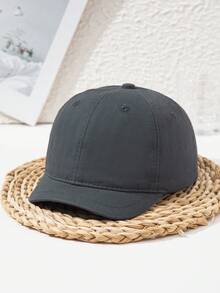 1 件男女通用纯色帽檐休闲海滩街头可爱涤纶拼接棒球帽，休闲，春秋