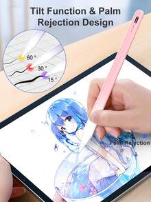 11th Gen (2025)  (A16) 11-Inch Compatible Stylus Pen With LED Power Indicator Light, Fits 2018-2025 S, Replaceable Tip Design, Also Suitable For  6th Gen (9.7"), Includes Type-C Cable For  10th Gen, Double-Tap Top To Power On/Off, Compatible With  9th/8th/7th Gen, Ombre Pink - 粉色 - 查看 7