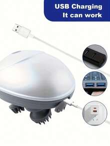 1 pièce Masseur électrique portatif rechargeable pour le cuir chevelu, fonction de vibration pour la relaxation, convient aux adultes et aux animaux de compagnie comme les chats et les chiens, 10 cadeaux de fête incluent la fête des mères, la fête des pères, etc.