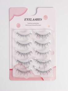 10pcs One-Piece Full Top Eyelashes: Slim, Curled, Volumizing, Natural-Looking, Skin-Friendly, Soft, Non-Irritating, With Distinct Individual Lashes To Enhance Eye Shape, Lightweight And Fluffy Strip Lashes, Lashes, Eyelashes, Fake Lashes