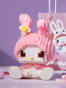 Seturile de blocuri de construcție Sanrio Hello Kitty My Melody Sanrio pot îmbunătăți concentrarea, decorarea camerei cu blocuri de construcție, cadouri de ziua de naștere, seturi de materiale pentru artizanat, model de animale de asamblat, personaje. (Cutie de culori ambalaj aleatoriu) - Multicolor - Vizualizare 8
