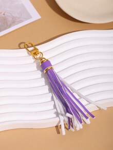 12个彩色仿皮流苏钥匙扣 | 闪亮流苏吊坠，适用于钥匙、包包和钱包 - 时尚女士配饰 - 彩色 - 查看 7