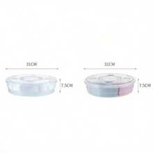 Snack Box Container With Lid 5 Compartment Divided Serving Tray Snack Tray - As Shown In the Figure - View 7
