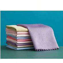 10pcs Super Absorbent Microfiber Towels, Kitchen Cleaning Cloths, Non-Stick Oil Dish Cloths, Dish Towels, Home Cleaning Rags - Color Mixing - View 11