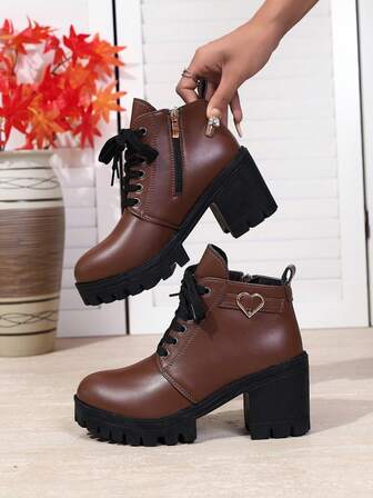 2024 New Stylish Mid-Heel Anti-Slip Waterproof Boots, Lightweight & Comfortable, Warm Lining, Suitable For Autumn/Winter