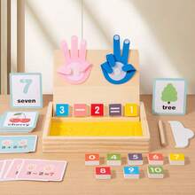 Early Childhood Mathematics Teaching Aids Montessori Two-In-One Finger Operation Sand Painting Game Toy Math Wooden Toys